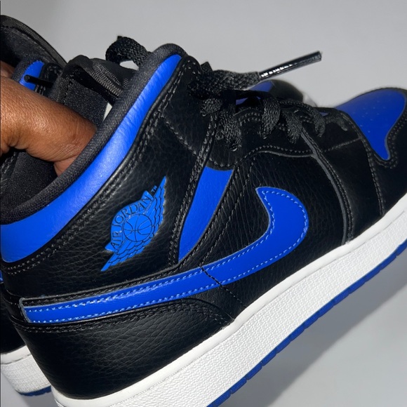 Nike Air Jordan 1 Mid - Black/Royal Blue 6.5Y - Picture 11 of 14